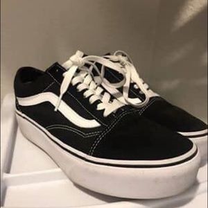 platform black vans (barely worn)